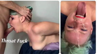 Bidh stepdaughter ag ionnsachadh mar a nì i fìor amhach fuck leis an dick aige